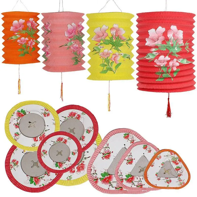 

12 шт. бумажные фонари процветания на китайский новый год Весенний фестиваль подвесные органные фонари товары для вечерние случайные узоры