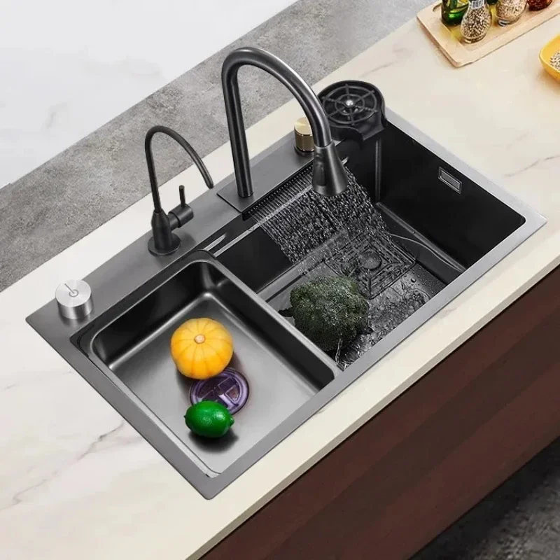 Раковина Raindance из нержавеющей стали 304 черная раковина Водопад большая с одной