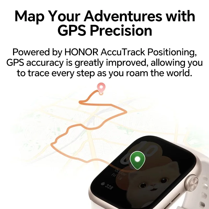 Фото Глобальная версия HONOR Watch 5: умные часы с AMOLED-экраном 1,85 дюйма, 64 МБ ОЗУ + 4 ГБ ПЗУ, аккумулятор 480 мАч, поддержка Bluetooth, водонепроницаемость 5ATM и IP68 №4