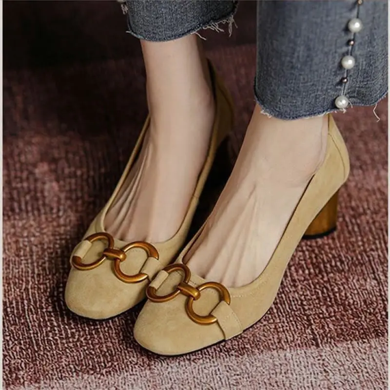 Туфли-лодочки женские с квадратным носком высокий каблук средней высоты без