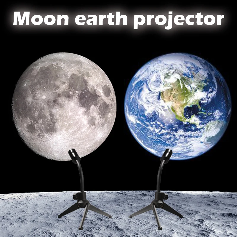 

New LED Planetary Projector Light Creative Earth Moon Lamp USB Powered Night Light for Home Living Room Bedroom