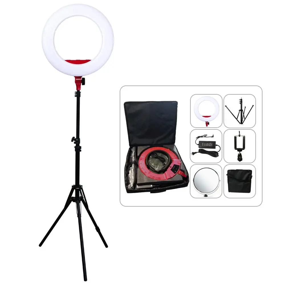 

Yidoblo AX-480SII 18'' 48W 240 Pcs LED Ring Light USB Charger Makeup Skin Beauty Camera Phone Photography Video Lighting Kit