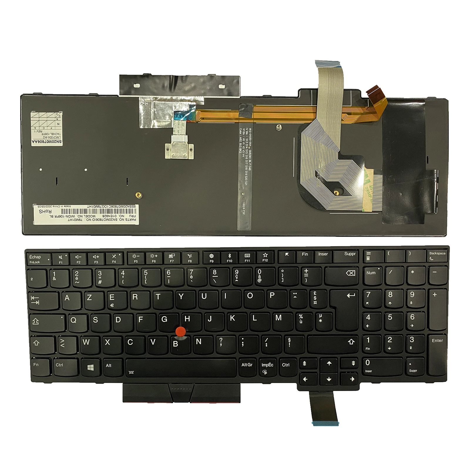 

FR Backlit Keyboard For Lenovo Thinkpad T580 P51s P52s T570 (20JW 20JX 20HA 20H9) Black New