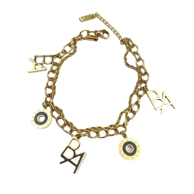 

New Roman Numerals AB Bracelet Cold Wind Double Twist Chain Women Jewelry Bracelet