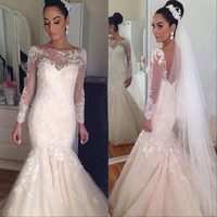 elegant lace princess wedding dresses 2015 bridal gown see through lace backless long sleeve real image sexy vestido de noiva
