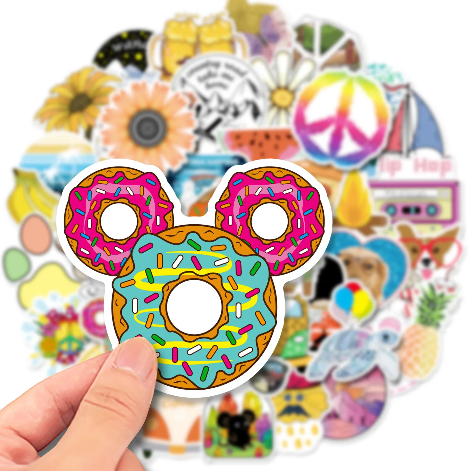 

50 стилей Ins, маленькие наклейки для багажа, милые Мультяшные наклейки, наклейки на скейтборд, гитару, стакан с водой, наклейки для Ipad, детские ...