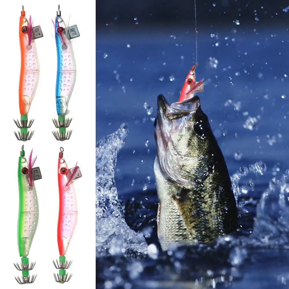 

5Pcs Durable Fishing Tackle Bionic Shrimp Cuttlefish Hook Squid Bait Fishing Lure Artificial Bait Umbrella Hook