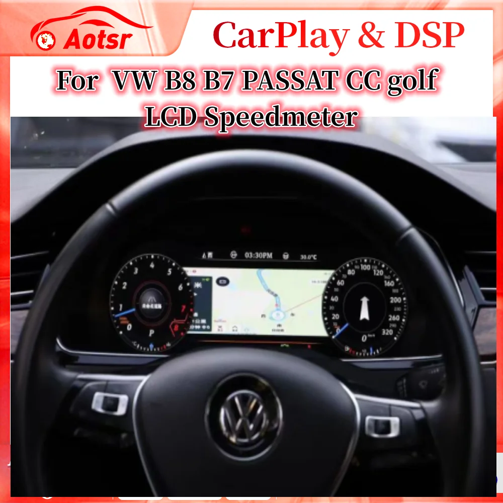 

12.5" car Digital Cluster Virtual Speedometer Dashboard Screen For VW B8 B7 PASSAT CC golf GTI Teramont Variant Instrument Panel