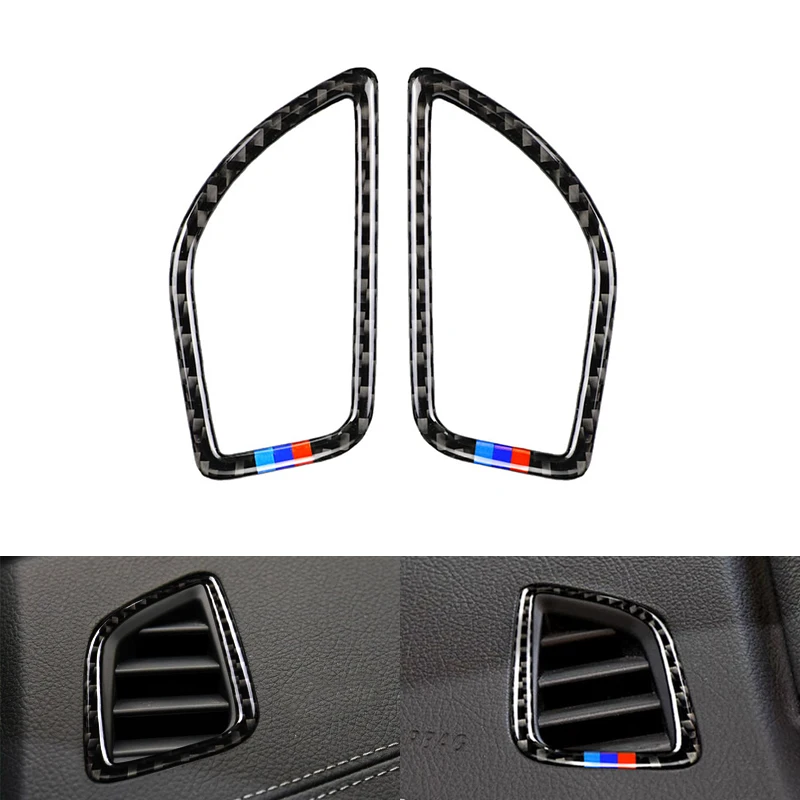 

For BMW 1 / 2 Series F20 F21 2012 2013 2014 2015 2016 2pcs Carbon Fiber Side Air Conditioning Air Outlet Cover Protective Trim