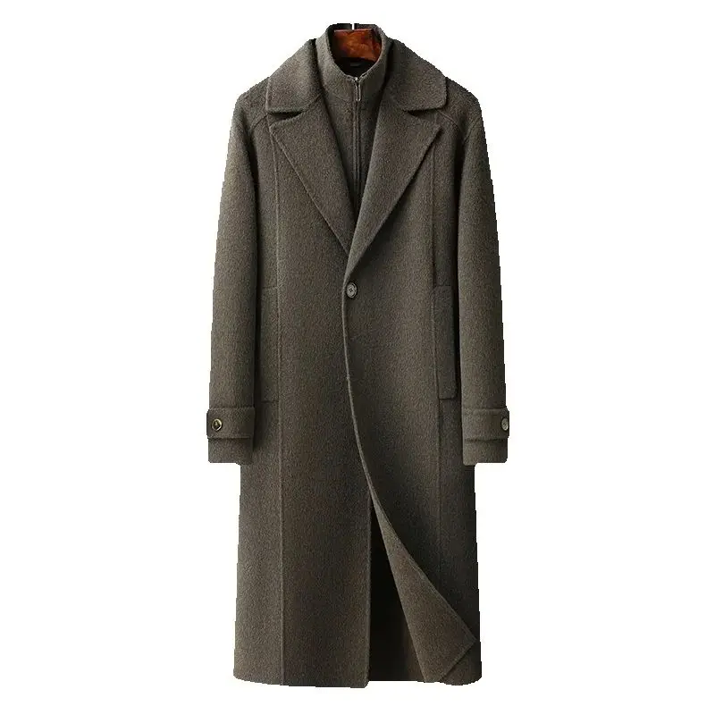 BATMO 2024 новое поступление осенний длинный плащ из 67% шерсти мужское серое