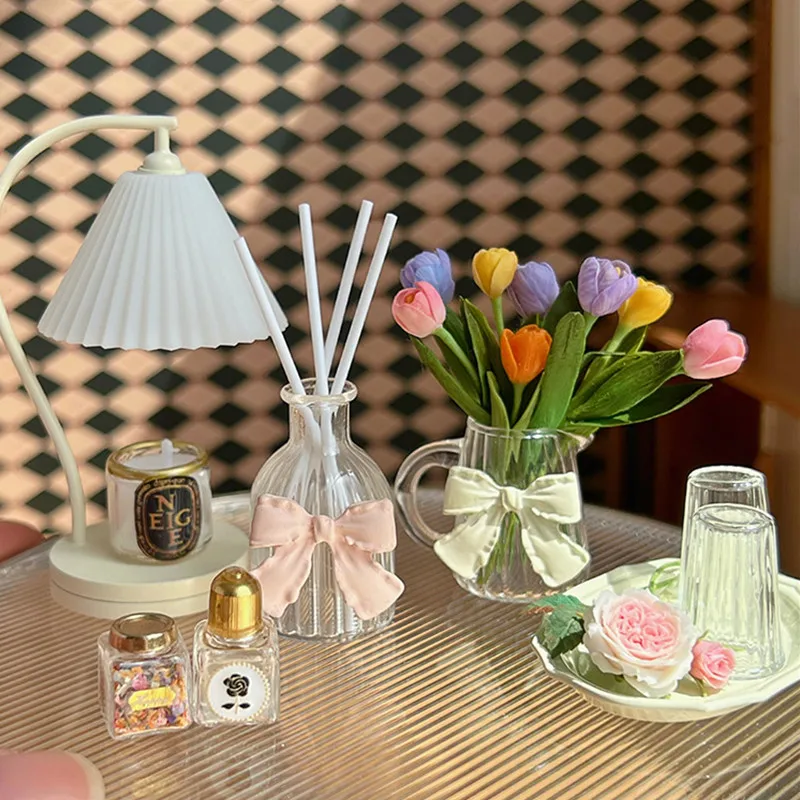 Doll House Model Furniture Accessories Glass Kettle Water Cu