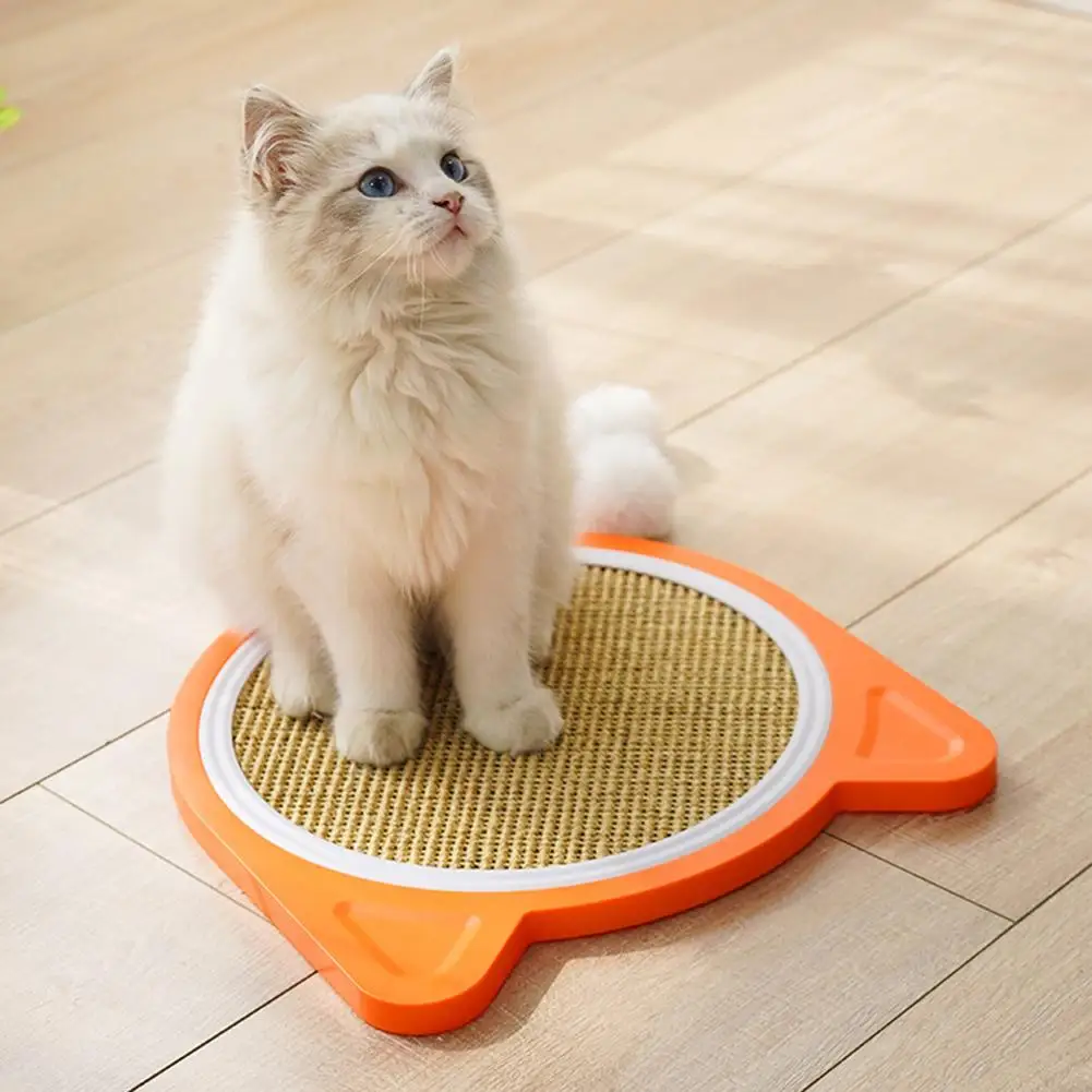 

New Cat Scratching Board Cartoon Cat Ear Shape Replaceable Sisal Sucker Scratch Pad Claw Grinder Sofa Savior