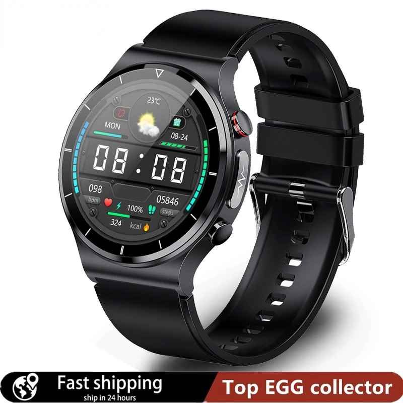 

NEW Watch Men Temperature Monitor ECG PPG Sports Fitness Tracker Wireless Charger Smartwatch HD pixels 360*360 For Android IOS