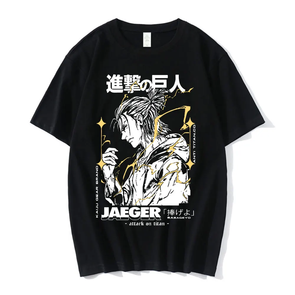 

Japanese Anime Attack on Titan T Shirt Eren Jaeger Men Women Summer T-shirts Harajuku Manga Graphic Tees Unisex Streetwear Tops