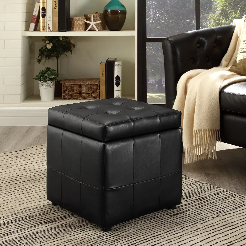 

Modway Volt Storage Upholstered Vinyl Ottoman in Black