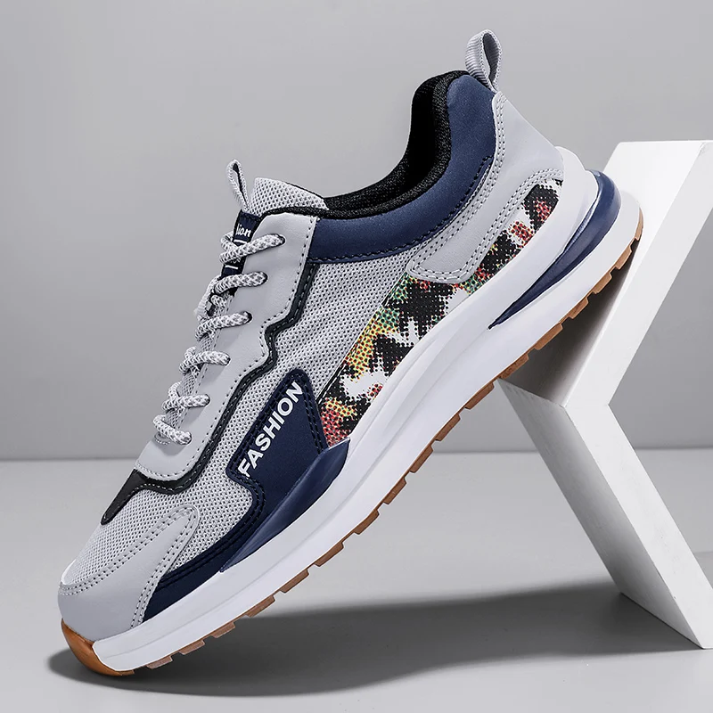 Men's Outdoor Morning Running Mesh Breathable Running Shoes Men's Fashion Leisure Fitness Walking Shoes Sports Running Shoes