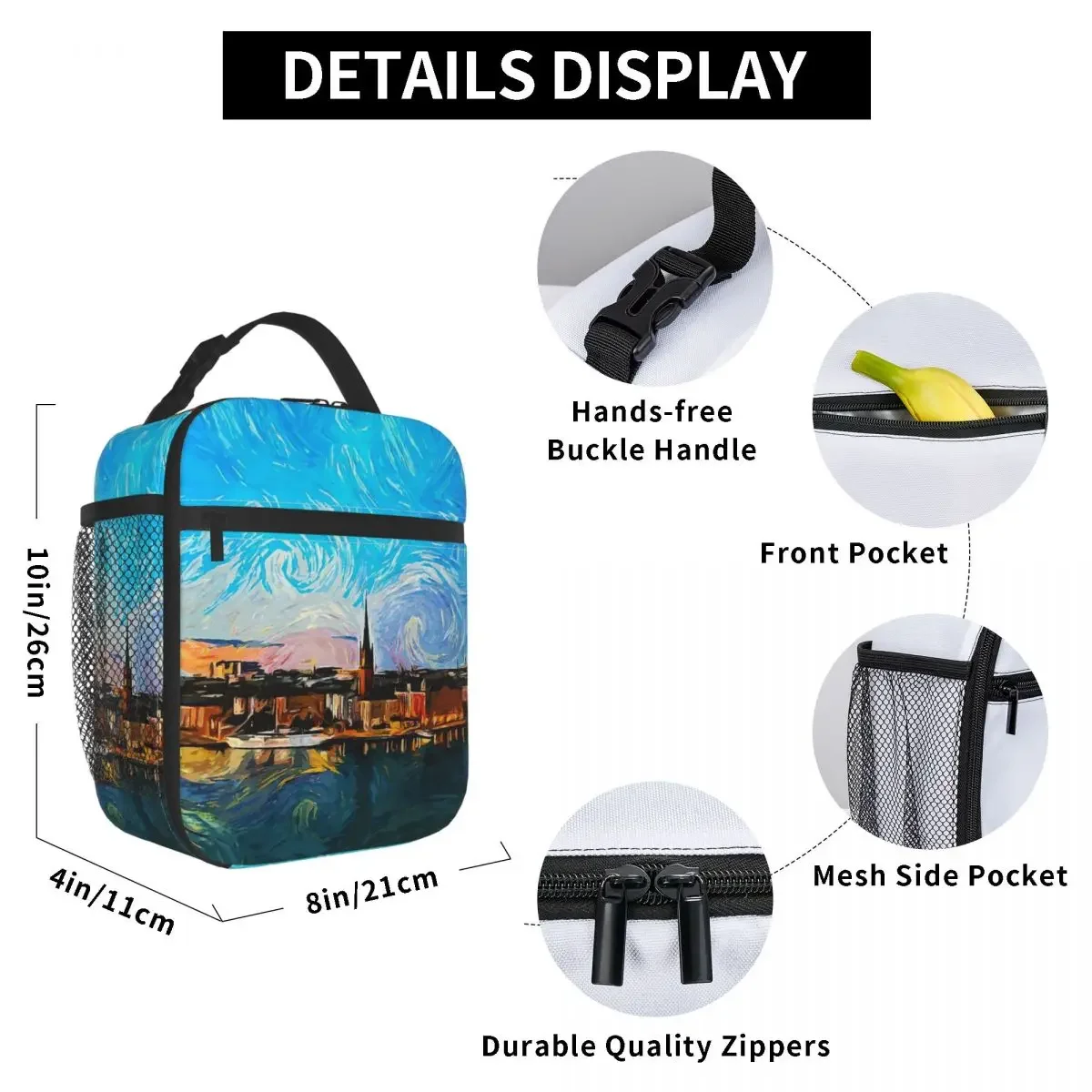 Сумка для ланча детей с рисунком масляной живописи детский Ланч-бокс со шведским