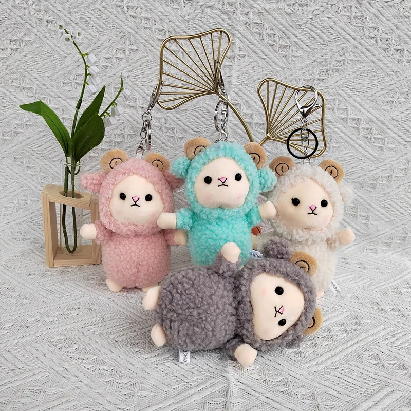 

15cm Sheep Plush Toy Stuffed Doll Pendant Cartoon Animal Ornament Sheep Backpack Keychain Toy Child/Girlfriend Gift