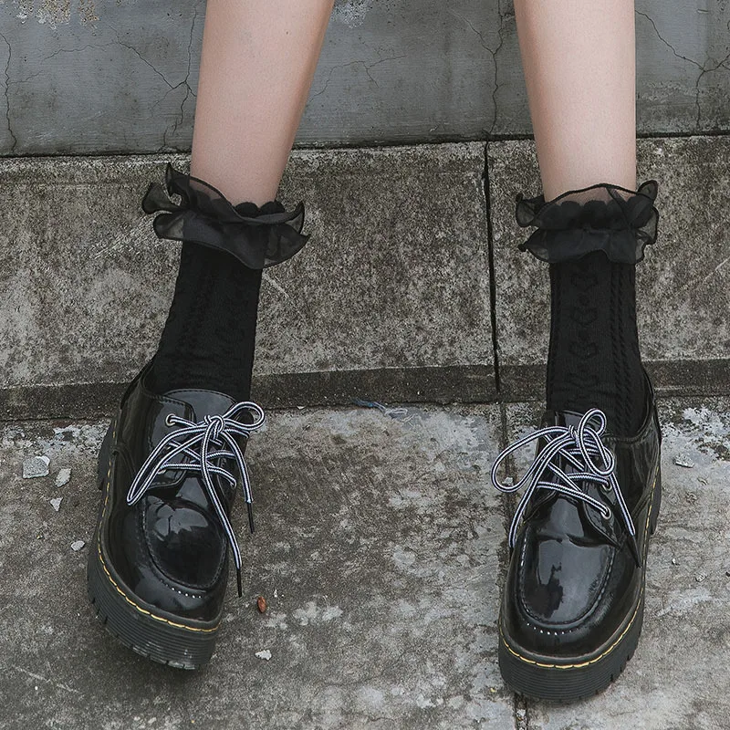 

Тонкие Японские Женские носки Lolita Soft Girl Jk форма короткие носки кружевные тонкие дышащие Лолита средние Носки
