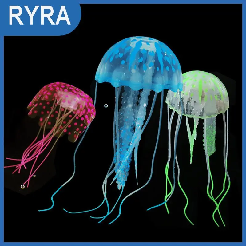 

Artificial Swim Glowing Effect Jellyfish Aquarium Decor Fish Tank Underwater Live Plant Luminous Ornament Aquatic Landscape Cute