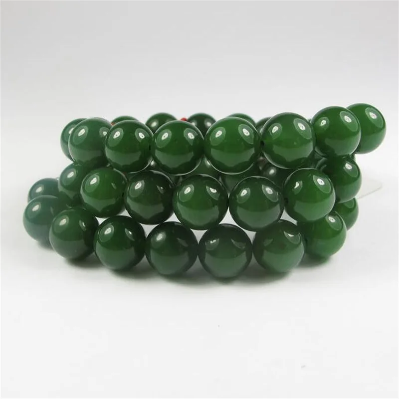 

Hetian Jade bracelet necklace jasper round bead pendant authentic spinach green 10mm bangles for women joias feminina pulsera