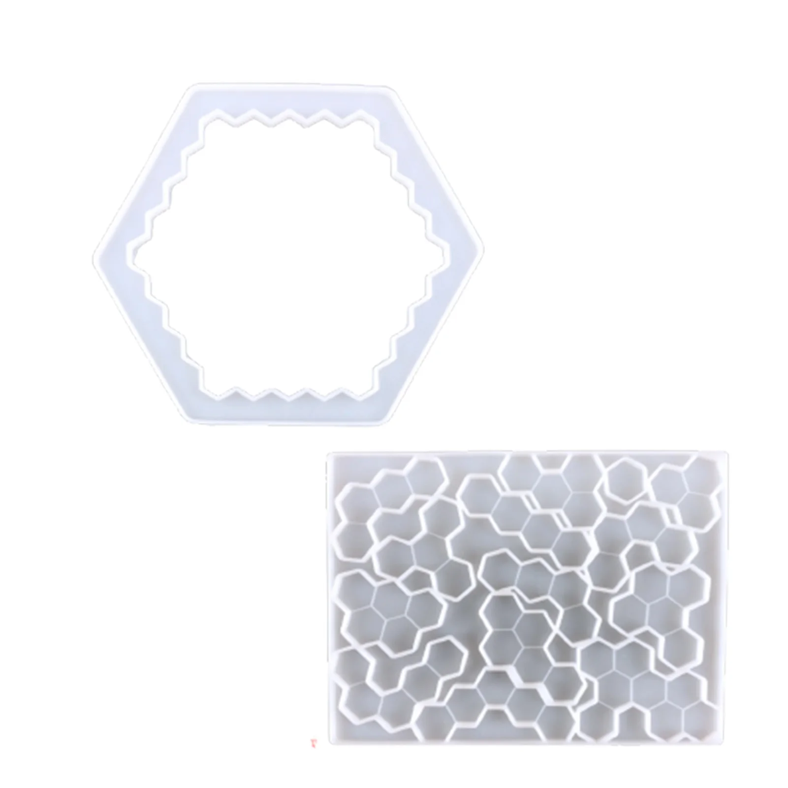 

DIY Craft Jigsaw Puzzle Soft Stencil Hexagonal Silicone Casting Die