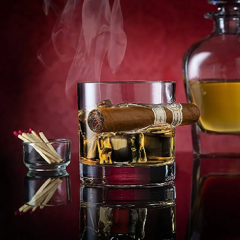 Фото Бессвинцовый стеклянный стакан для сигар Davidoff, круглый стакан для виски, барная посуда, экспорт №2