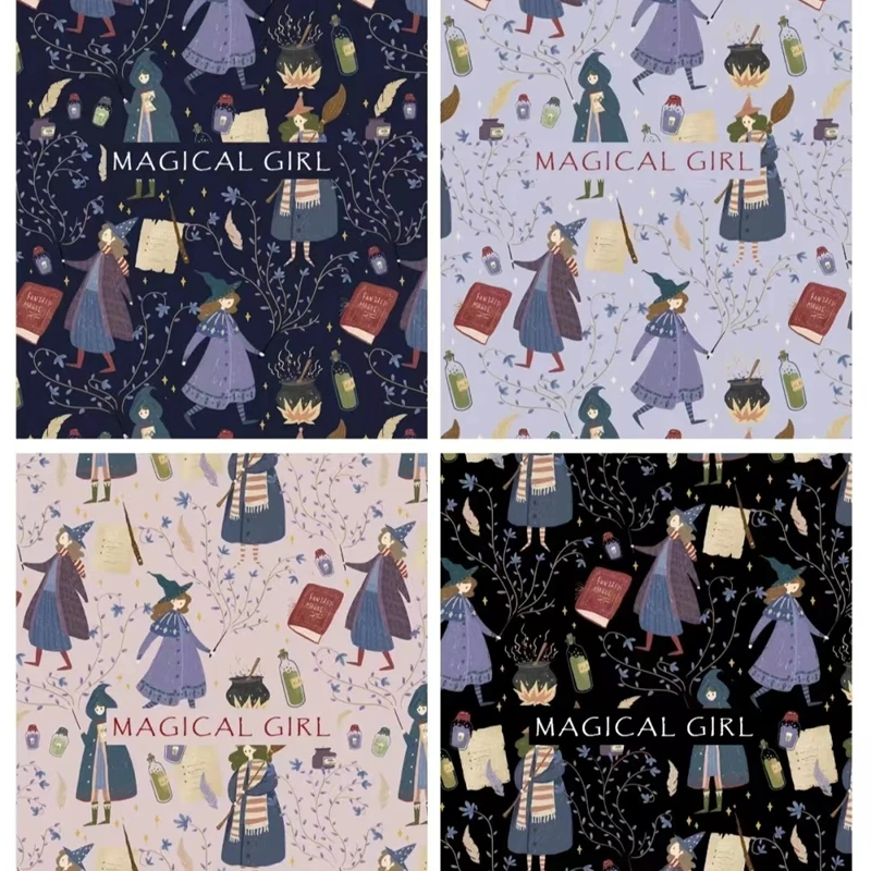 

Half Yard Plain 100% Cotton Fabric With Magical Girl Print, Handmade DIY Patchwork Bag Garment Sewing Tissue CR-1675