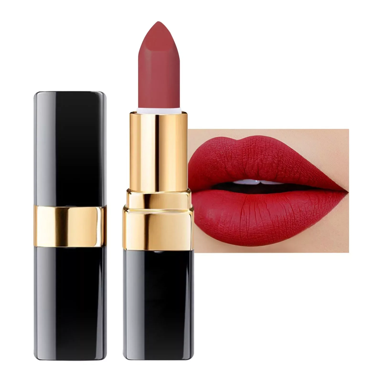 

NEW2023 Black Golden Circle Lipstick Color Is Long Lasting And Not Easy To Decolorize Waterproof Velvet Lipstick
