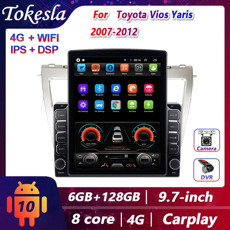 

Tokesla For Toyota Vios Yaris Car Radio Android Dvd Tesla Multimedia Video Players Screen 2 din Stereo Receiver Gps Navigation