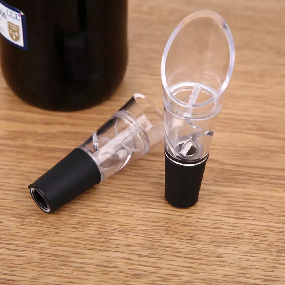 

2pcs Quick Decanter White Red Wine Bottle Drop Stop Top Stopper Dumping Funnel Aerator Pourer Premium Aerating Decanter Spout