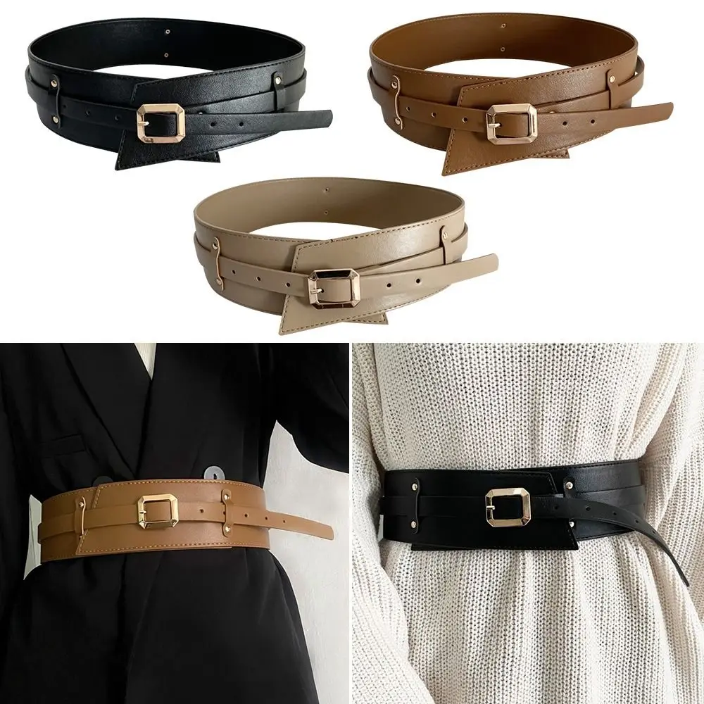 Vintage Skirt Dress Coat Classic Casual Corset Band Pin Buckle Cummerbunds Luxury Knot Wide Belts Leather Waistband