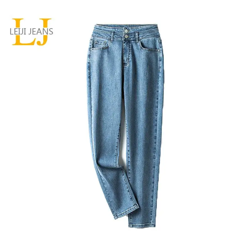 

2022 LEIJIJEANS Spring and Autumn high waist women jeans lady harem loose 6XL 100 KGS jeans women boyfriend 7XL 8XL mom jeans