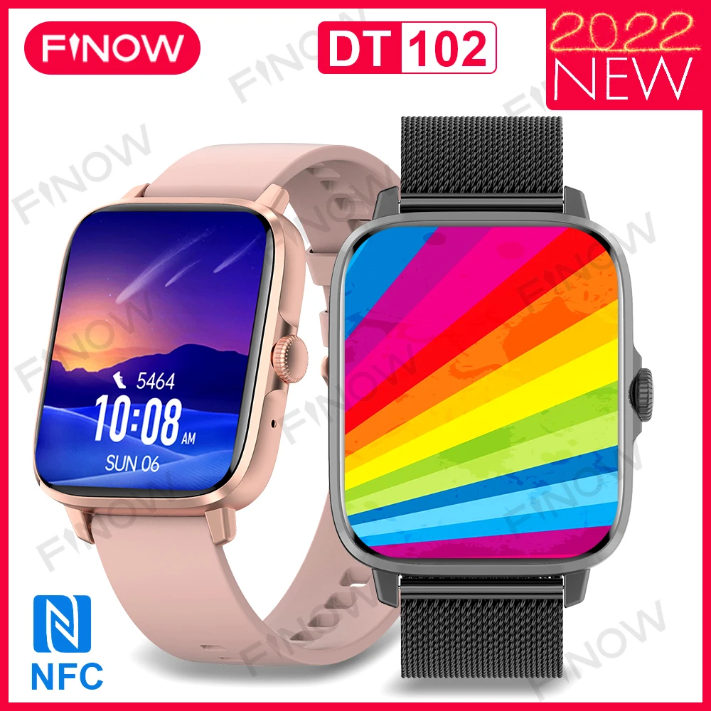 

Смарт-часы Finow DT102 мужские, 2022 дюйма, NFC, 45 мм