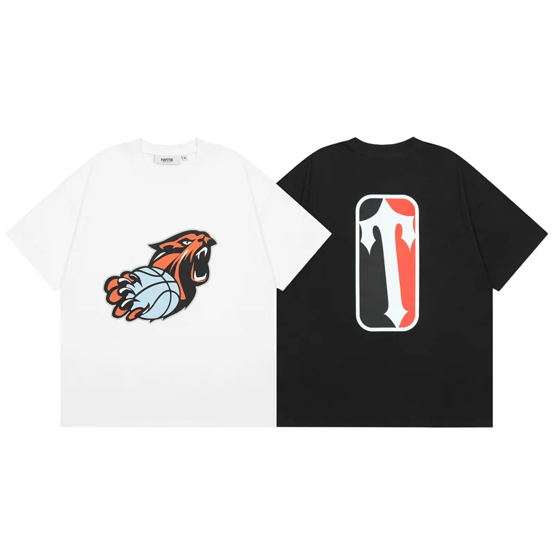 

Trapstar Shooters New Spring And Summer Classic Leopard Head T-Shirt With T-Word Cotton Men And Women Short Sleeved