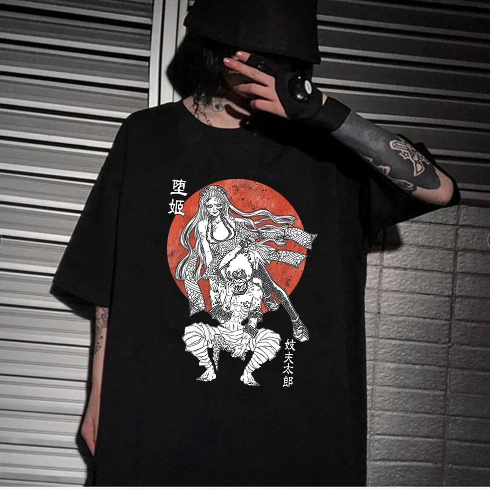 

Unisex Anime T-Shirt Demon Slayer Giyuutarou and Daki Harajuku Casual Loose