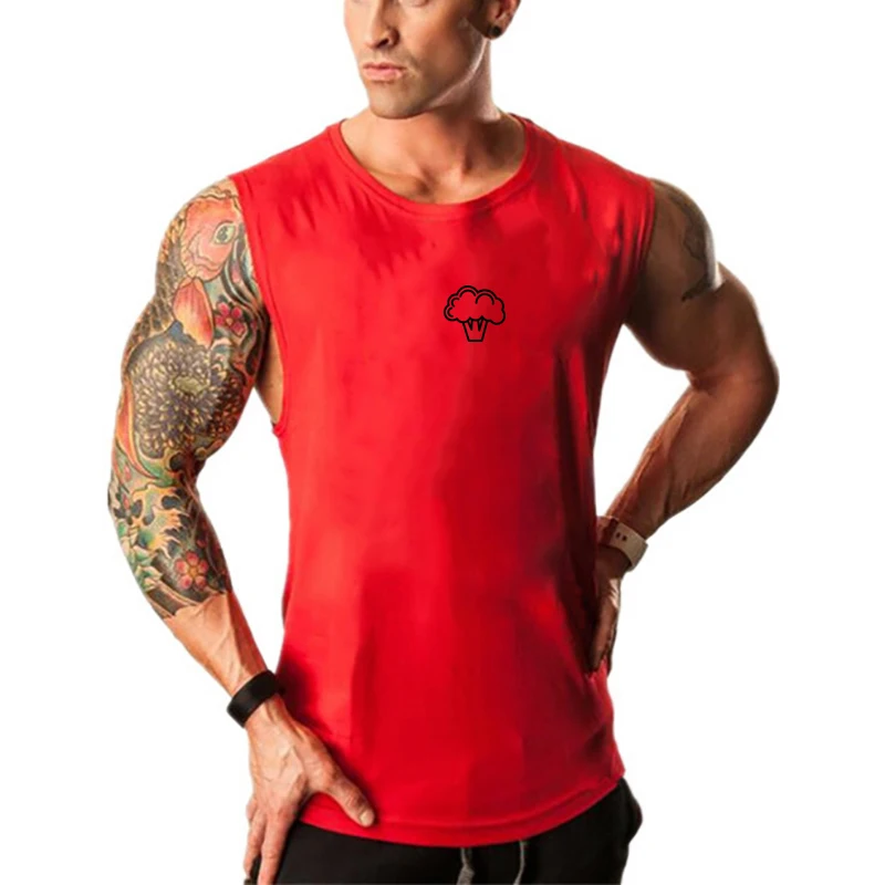 

Fashion Breathable Skin Friendly Sleeveless T-Shirt Summer Mens Fitness Workout Tank Tops