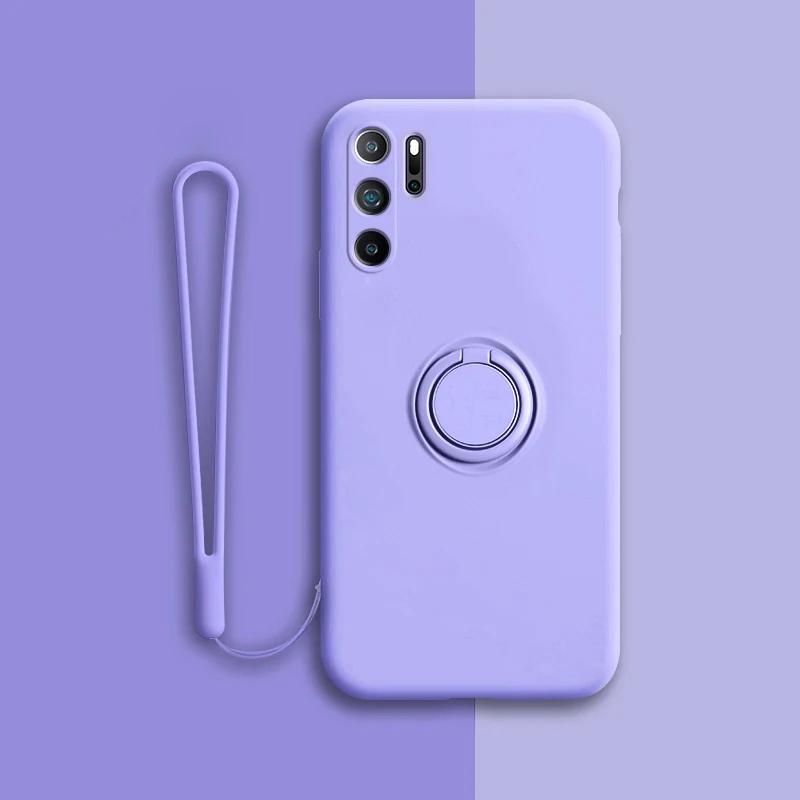 Luxury Magnetic Silicone Case For Huawei P30 P20 Pro P30Pro P20Pro P40 Nova 5T Mate Honor 20 Cover With Ring Holder Stand P 30 A