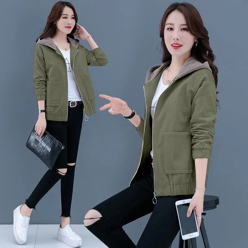 Модная Вельветовая Женская Осенняя новая Корейская простая однотонная куртка