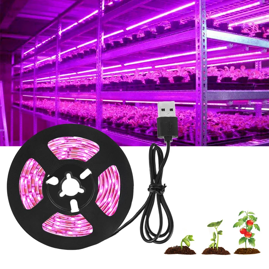 Full Spectrum 0.5-3m Plant Light Grow Led Strip Phyto Lamp For Vegetable Flower Seedling Grow Tent Box