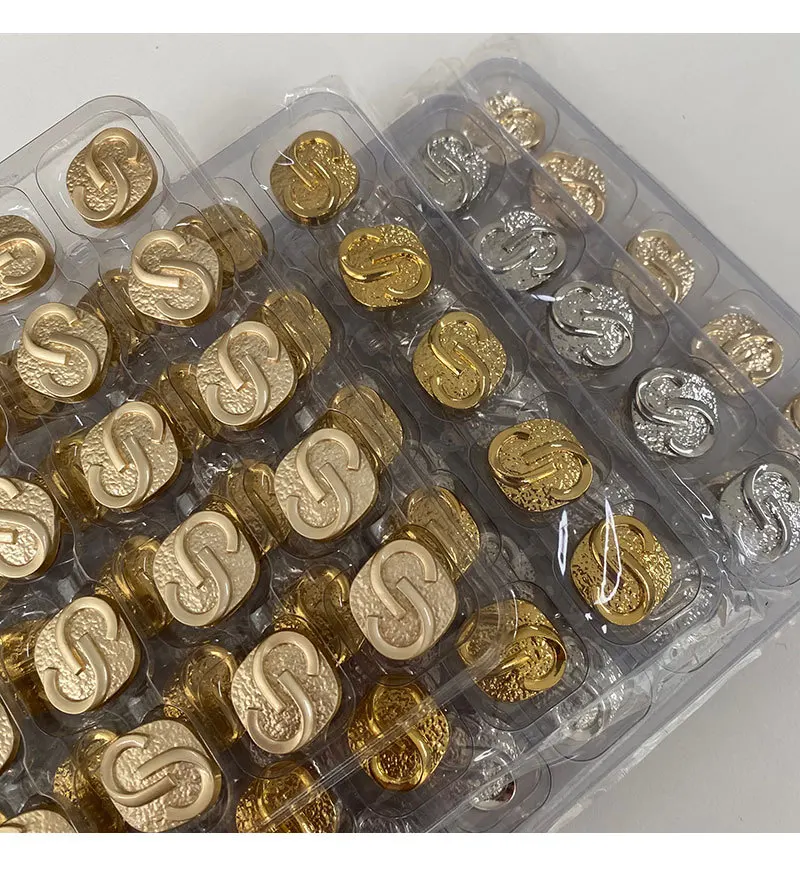 

Gold Silver Novelty Metal Buttons For Sale 18/23mm Coats Cardigan Diy Replace Sewing Accessories Apparel Embellishment 6pcs New