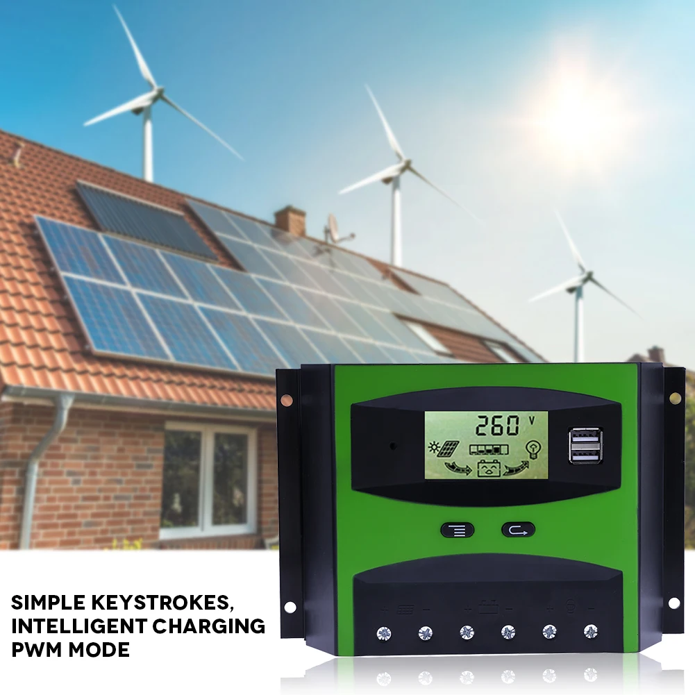 

Контроллер заряда солнечной панели для промышленного сельскохозяйственного орошения, 50 А, 12 В/24 В, ЖК-дисплей, PWM