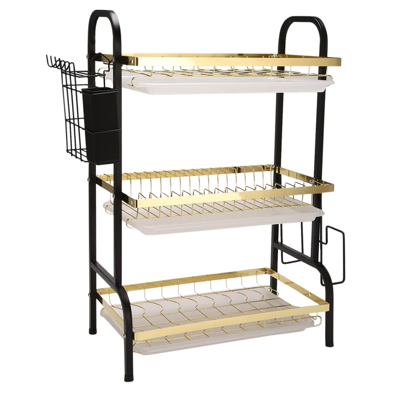 

Dish Rack Kitchen Dish Drainer Rack Dish Utensil Holder Kitchen Rack Plate Bowl Storage Organizer