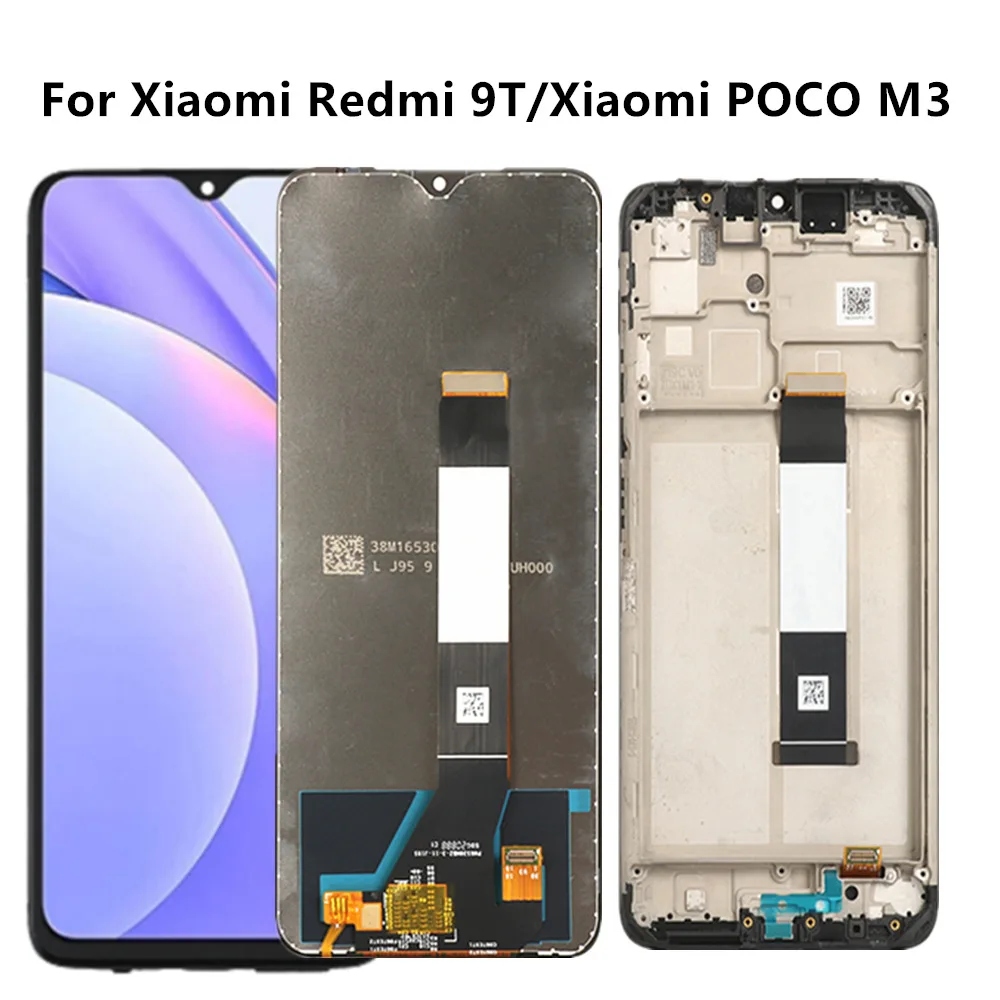 

ЖК-дисплей 6,53 дюйма для Xiaomi Redmi 9T, дигитайзер сенсорного экрана в сборе с рамкой J19S M2010J19SG M2010J19SY