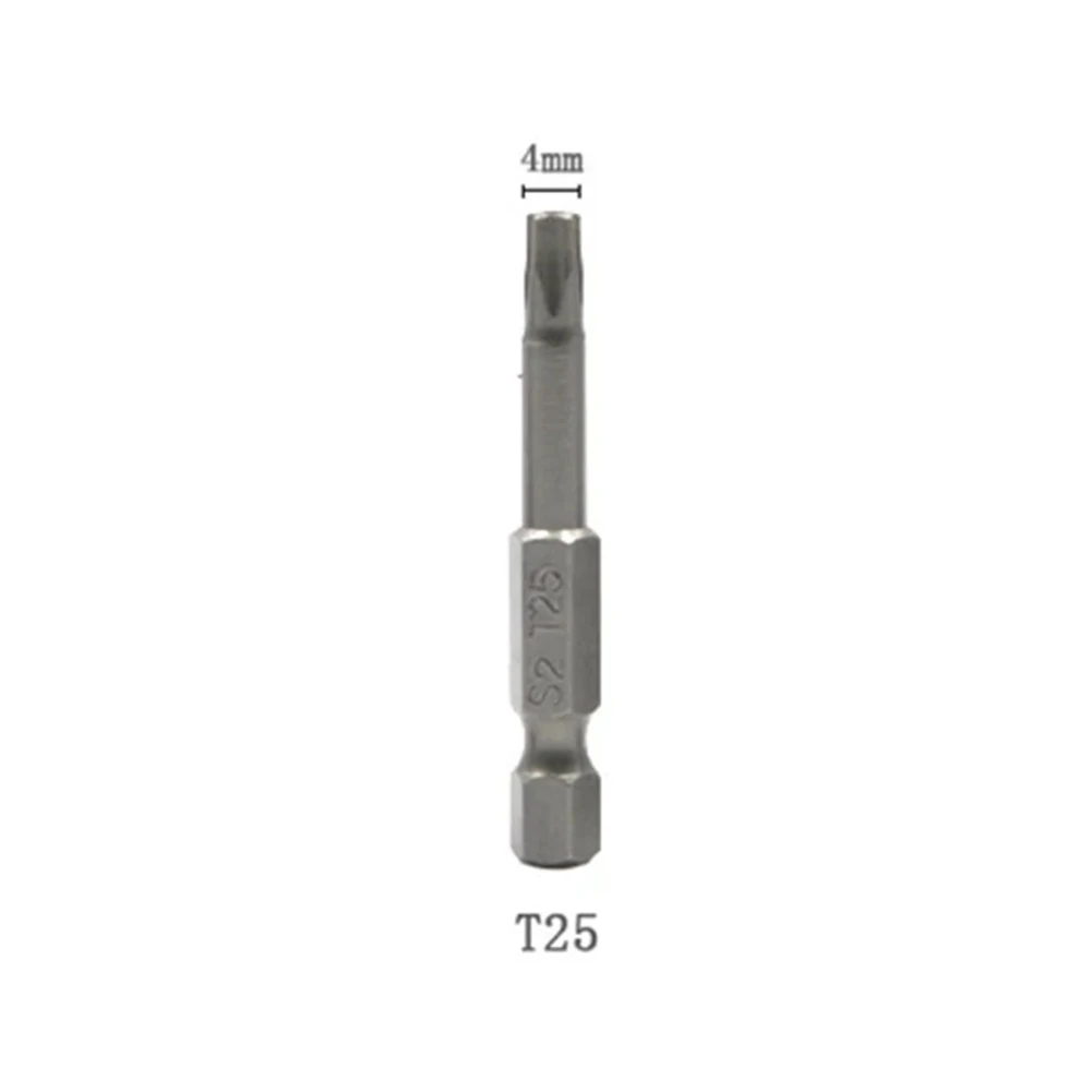 

1pc Magnetic Pentacle Star Head Screwdriver Bits 50mm 1/4" Hex Shank Five-Point Magnetic Torx Screwdriver Bit T10-T40