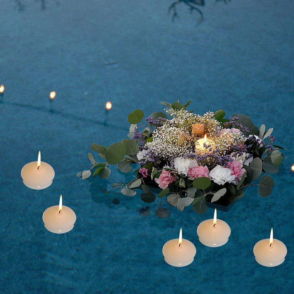 Плавающие свечи для бассейна ароматерапии Tea Floating Romantic Decoration Smokeless Spherical Restaurant Scented Expression Party Decorative.