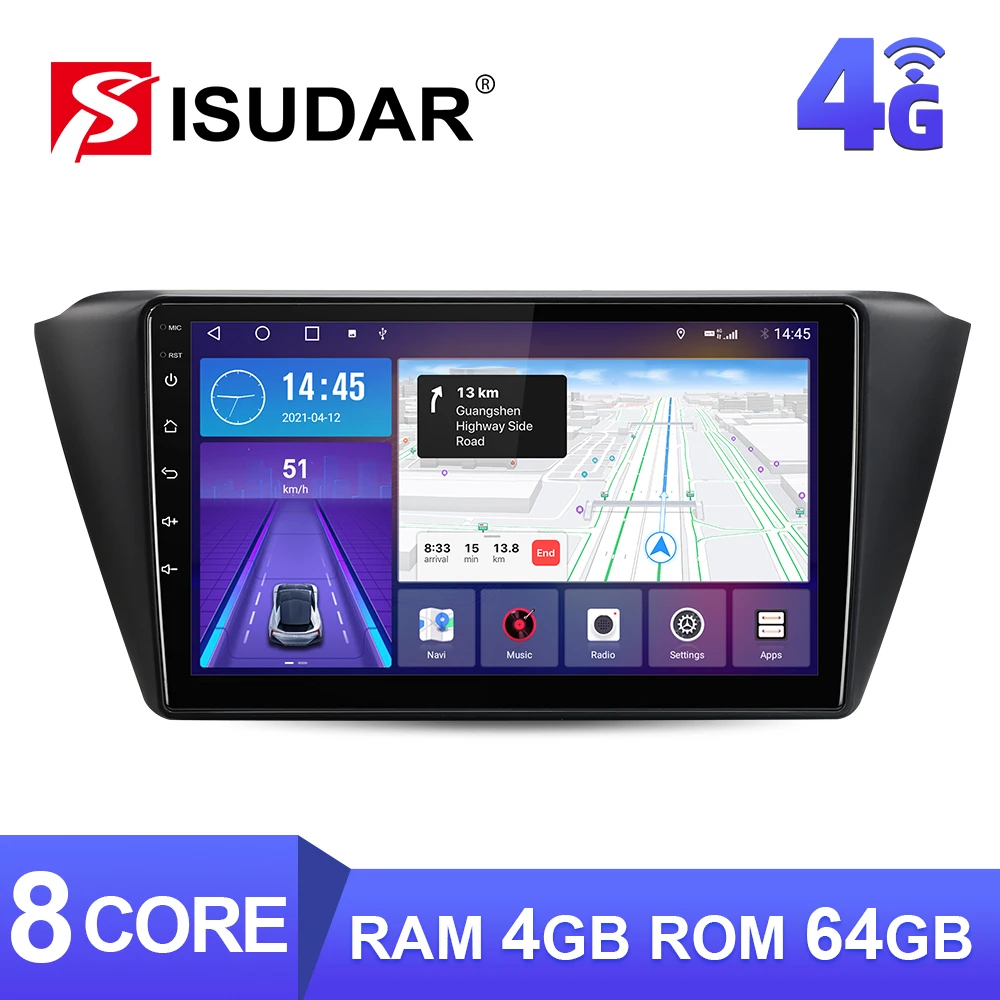 

ISUDAR W68 Android 10 Autoradio For Skoda Fabia 2015-2019 Car Radio GPS Stereo CANBUS 8 CORE DSP QLED SCREEN 4G CARPLAY No 2 Din