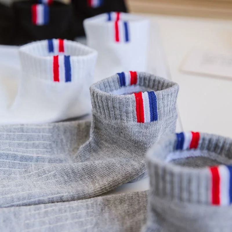 Носки мужские тонкие хлопковые дышащие сетчатые короткие белые черные