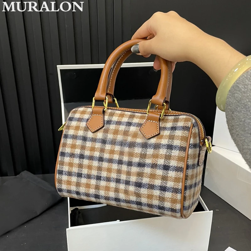 Клетчатая клетчатая сумка-подушка дизайнерская модная классика 2024 новая женская