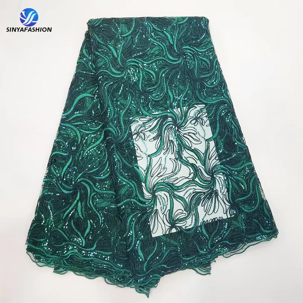 Строгая оранжевая африканская французская кружевная ткань 2023